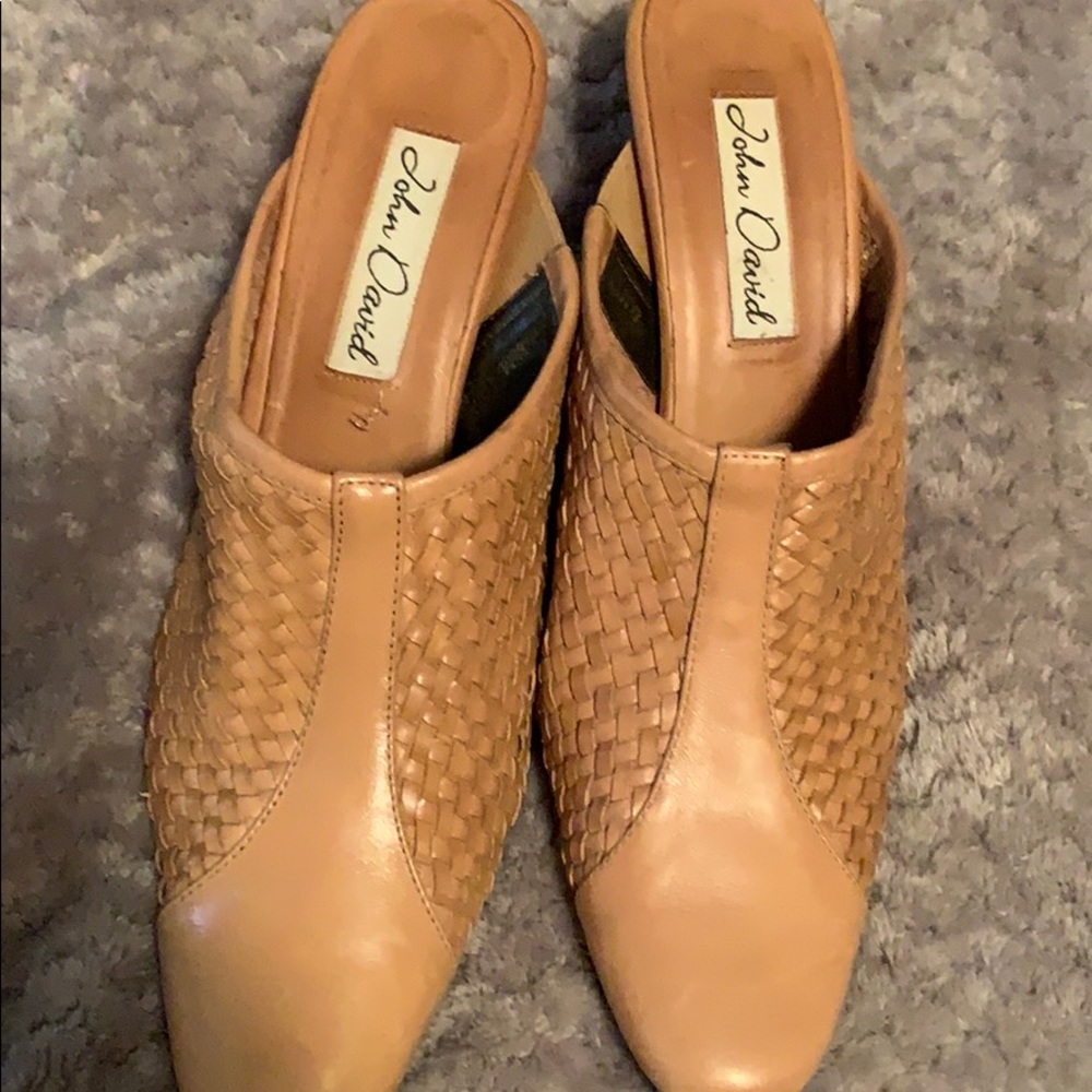 Tan dressy mules
